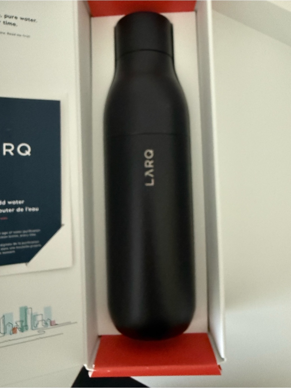 Larq Self Cleaning Water Bottle New Engraved with Pure McLaren Obsidian Black